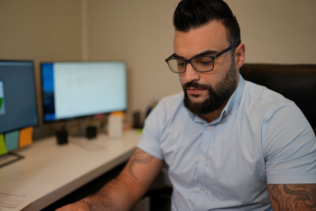a guy working